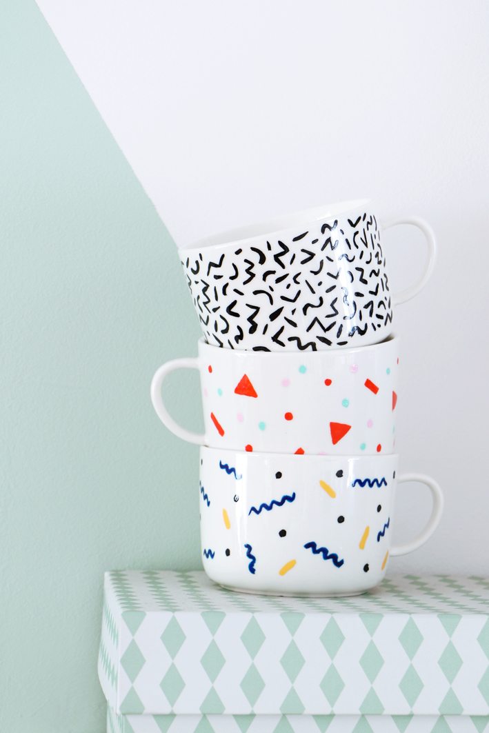 DIY Memphis mugs