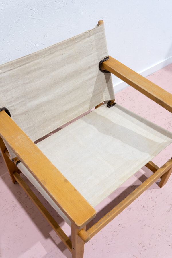 vintage safari stoel hillingen mobler canvas